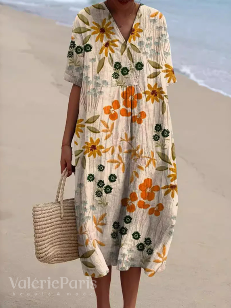 Mune Fashion | Casual dress with floral print made of breathable cotton fabric