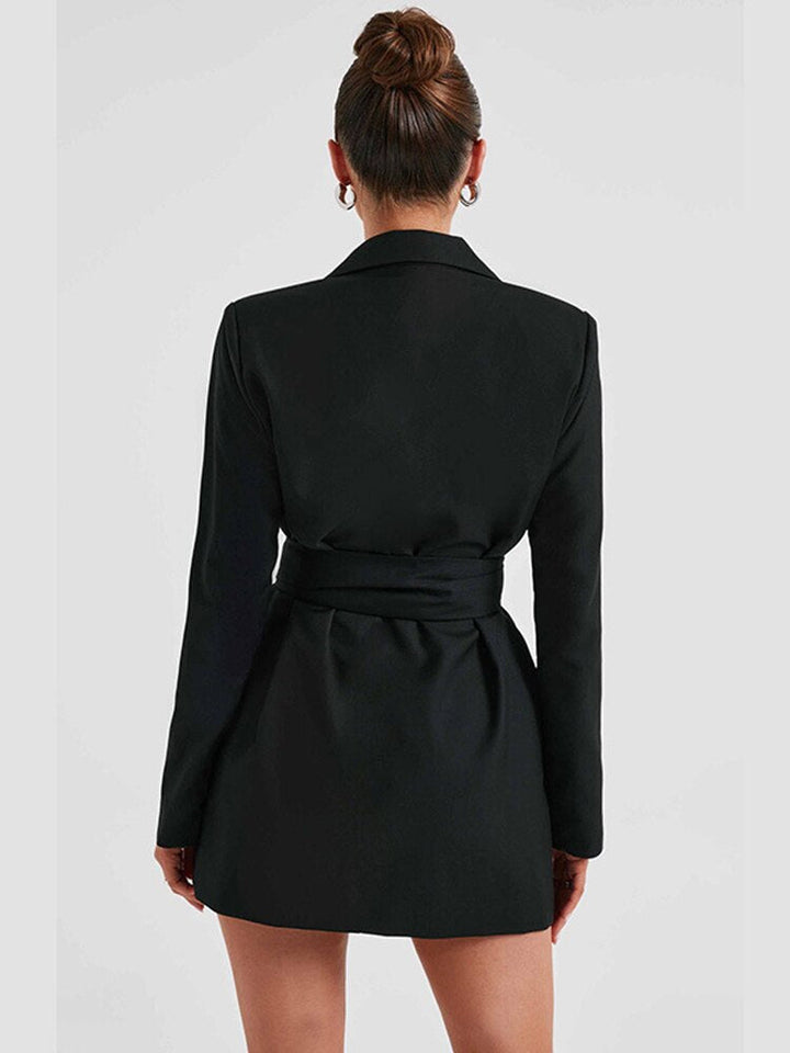 Mune | Blazer dress black with V-neck