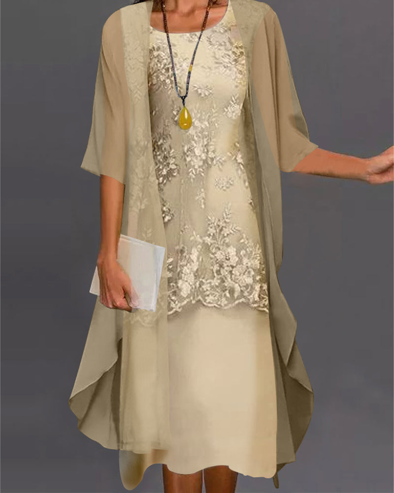 Two-piece chiffon dress - elegant set