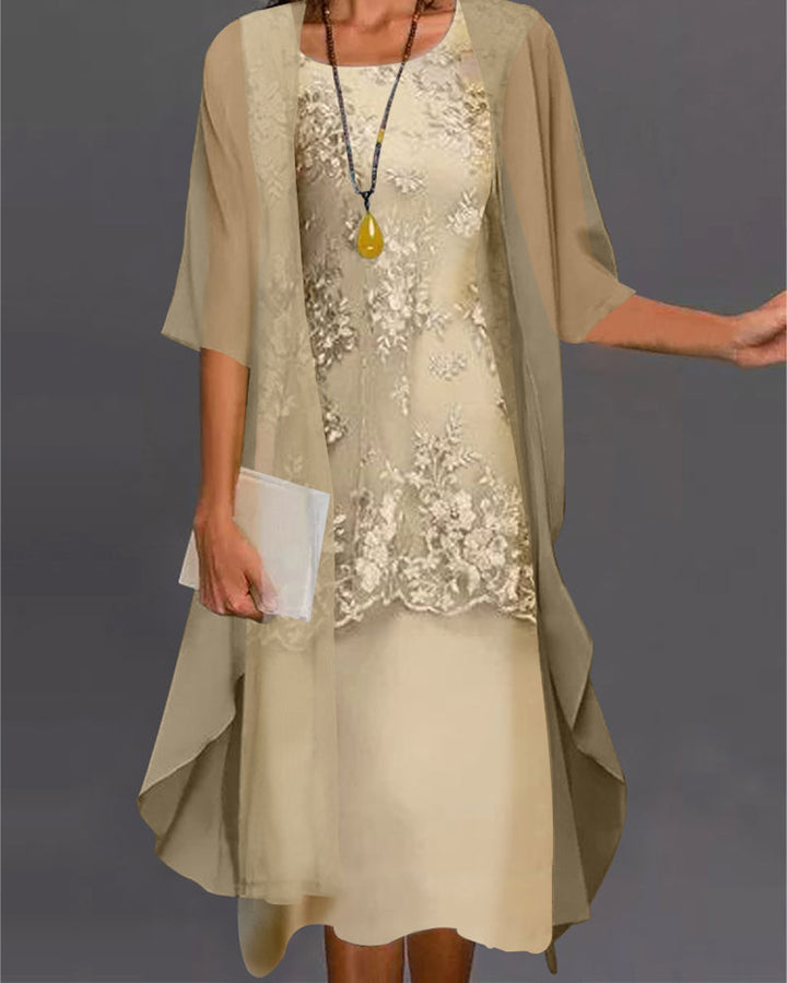 Two-piece chiffon dress - elegant set