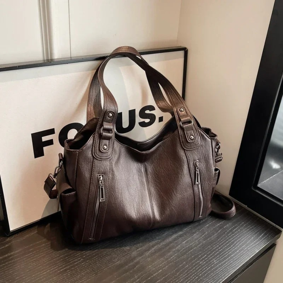 Mune | Stylish Leather Handbag with Zipper
