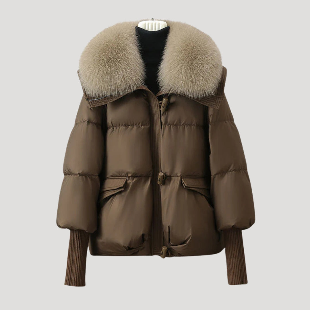Mune | Women's Snowman Jacket Faux Fur Collar Winter Coat