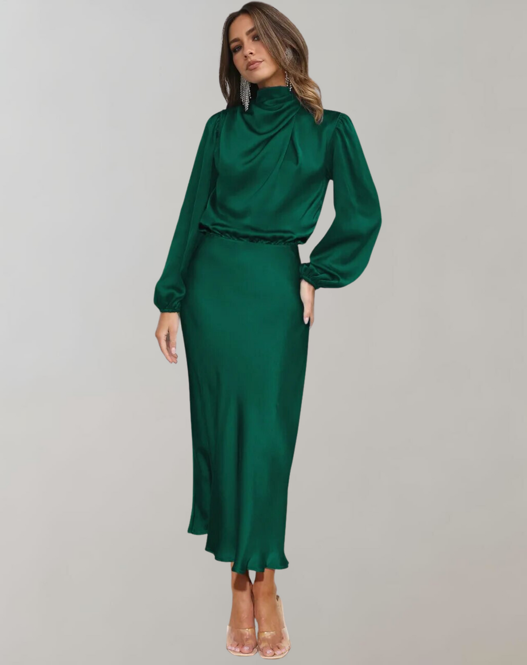 Mune | Long-Sleeve Satin Dress