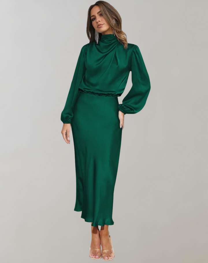 Mune | Long-Sleeve Satin Dress
