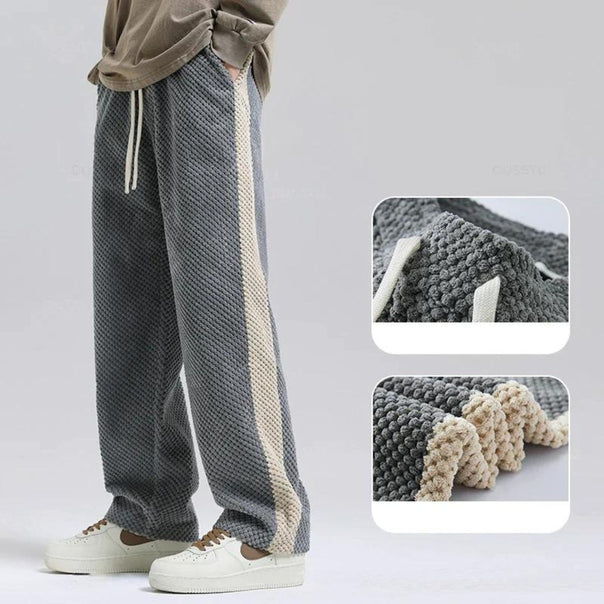 Cord Jogging pants with waffle pattern