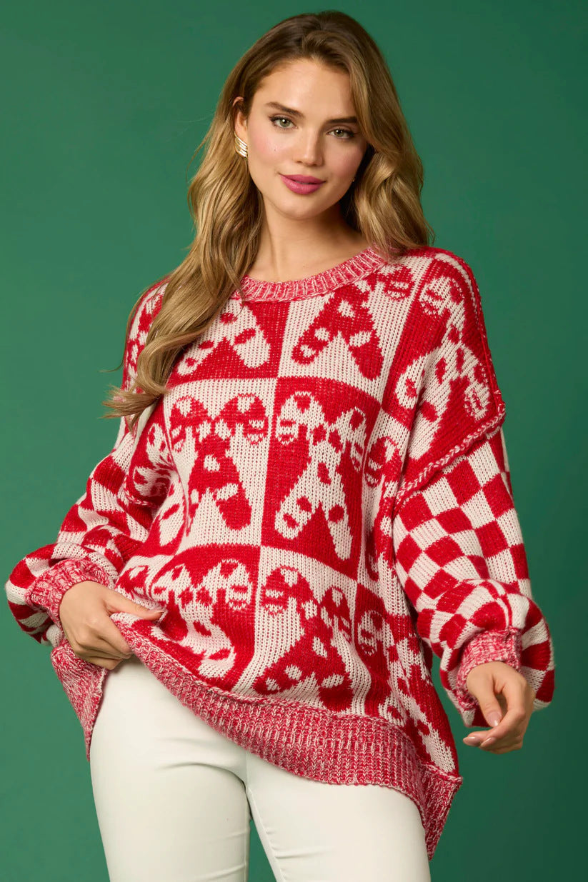 Mune | Candy Cane Christmas Pins & Gingerbread Man Knit Sweater