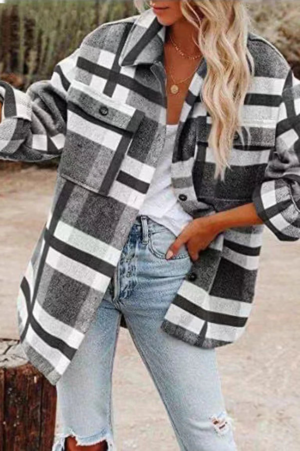 Mune | Checkered Jacket with Pockets for Women