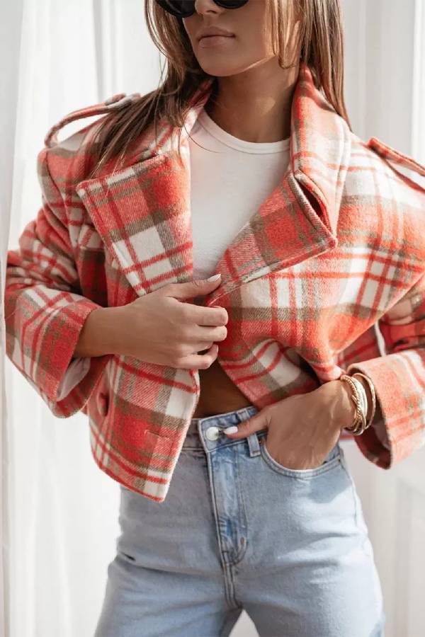 Mune | Autumn/Winter Reversible Collar Checkered Pattern Jacket