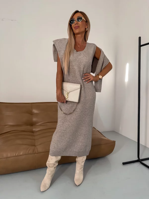 Mune | Jersey Set Midi Dress with Turtleneck