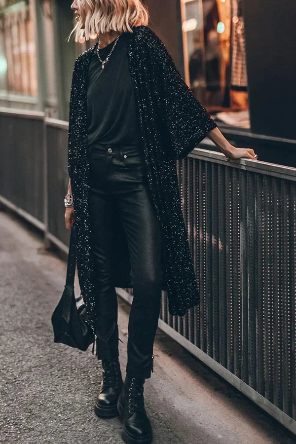Mune | Windproof knitted vest with sparkling sequins