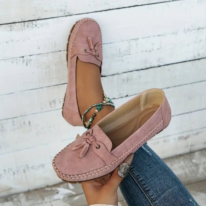 Mune Fashion | Classic Suede Slippers with Tassel Detail for Women