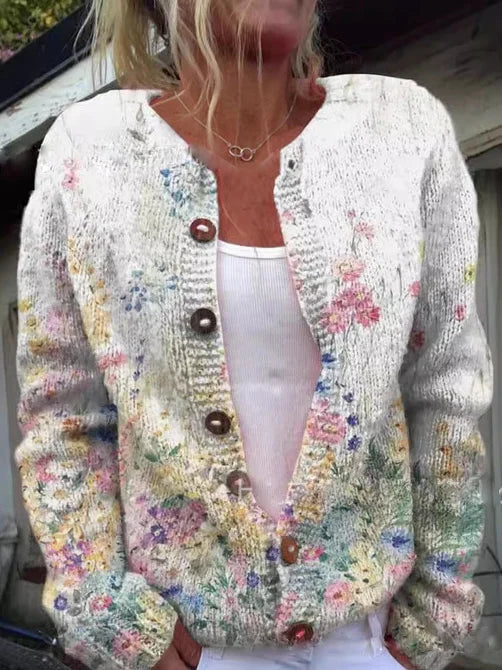 Mune | Soft Cardigan with Flower Embroidery