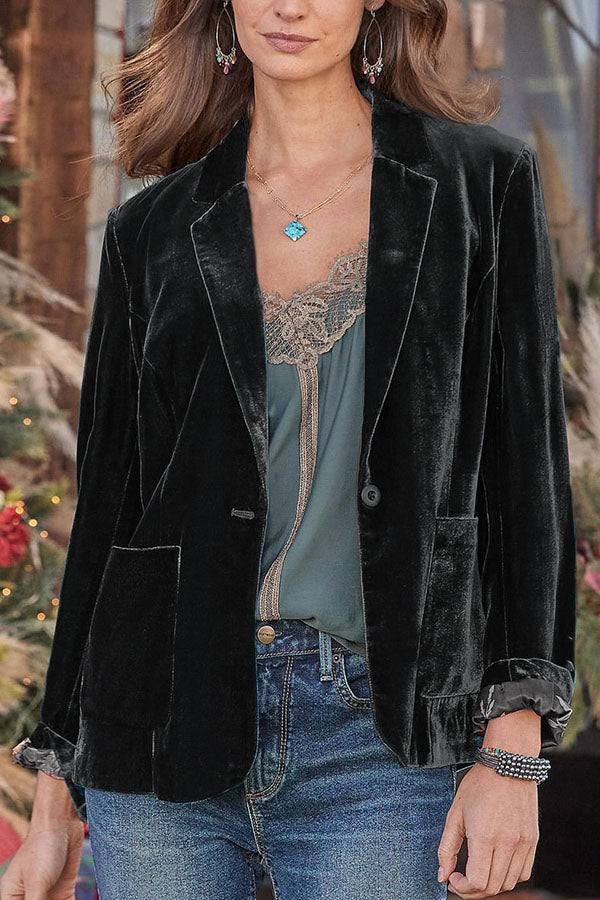 Mune | Velvet Cropped Top Small Blazer