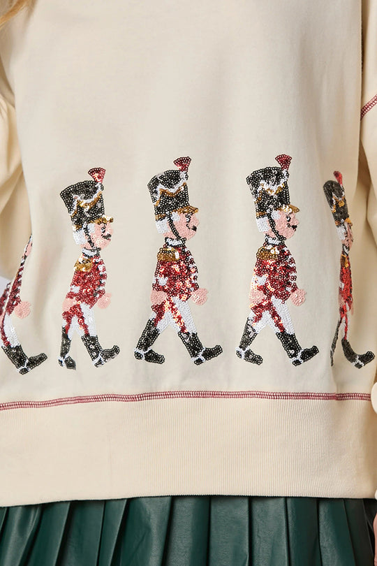 Mune | Christmas Soldier Sequins Long Sleeve Casual Sweatshirt