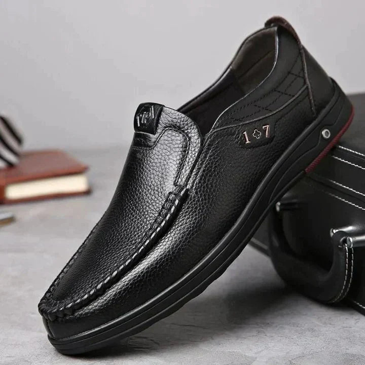 Men's Genuine Leather Slip-On Shoes Mune Fashion