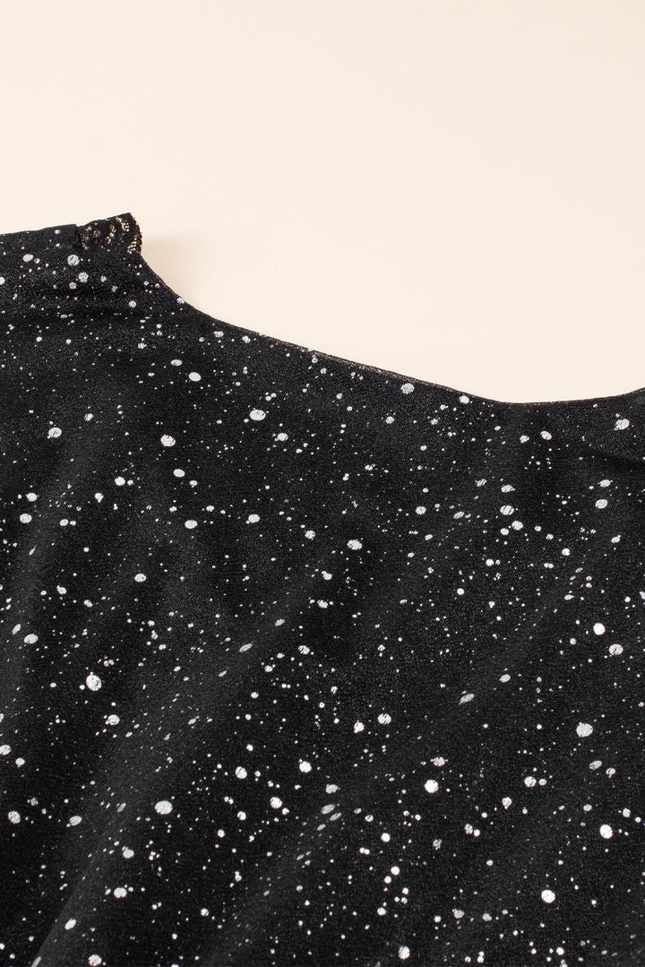 Mune | Elegant Black Glittering Dress With Mesh