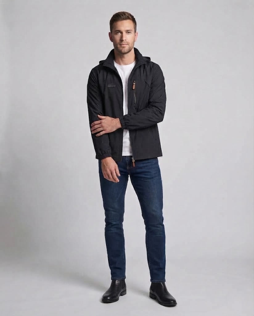 Men's lightweight windproof casual zip jacket with chest zipper pocket Mune Fashion