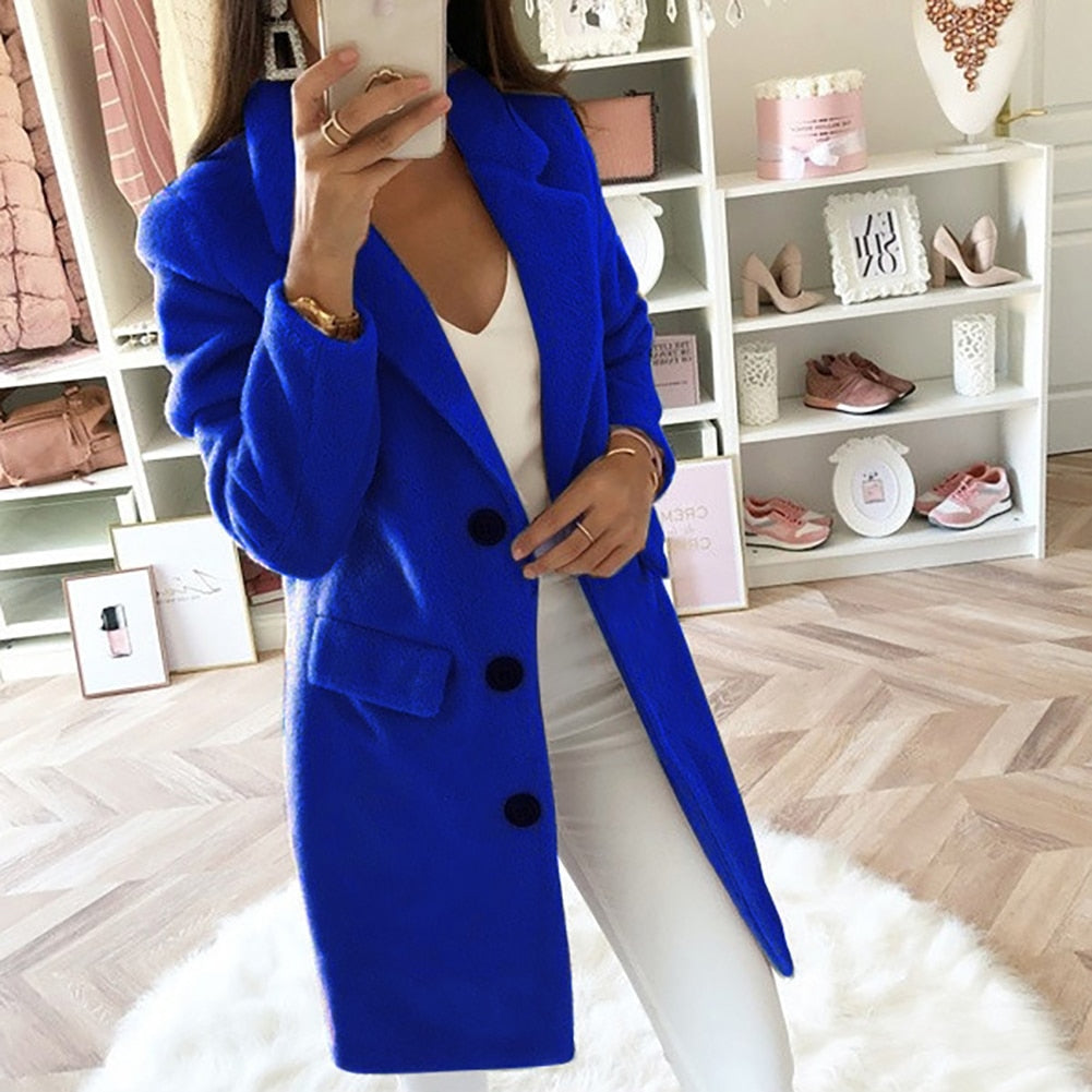 Mune | Women’S Double-Breasted Wool Coat with Lapel Collar