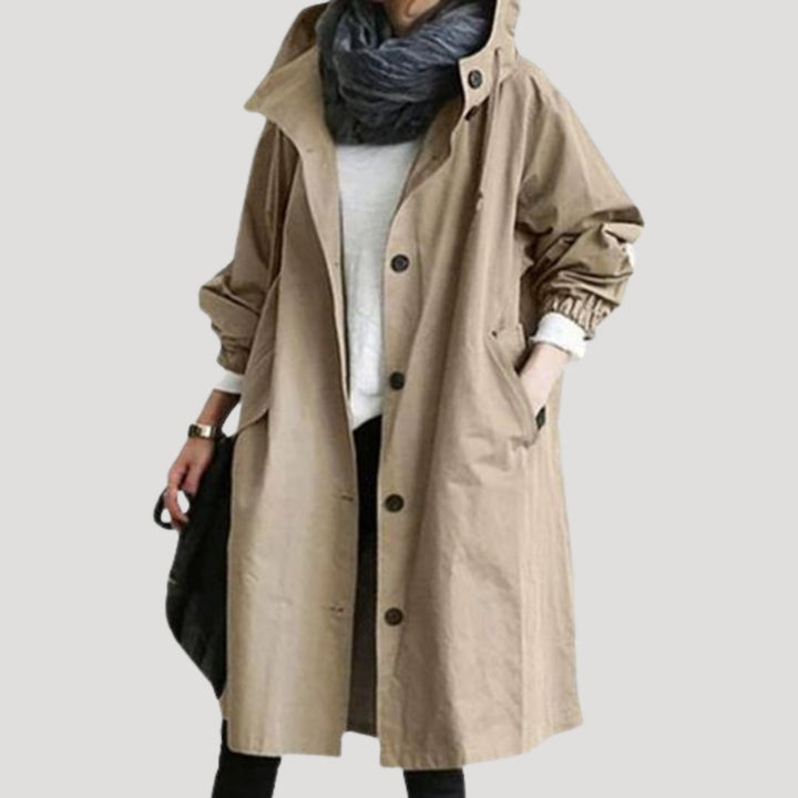 Mune | Women's Trench Coat Long Lightweight with Hood Jacket