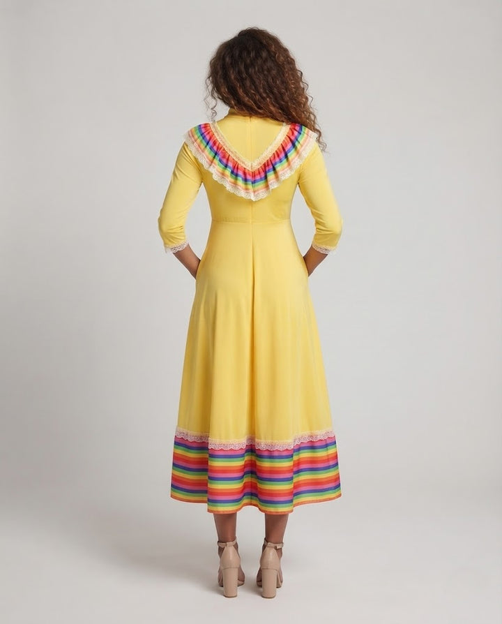 Women Elegant Maxi Dress with Ruffles Mune Fashion