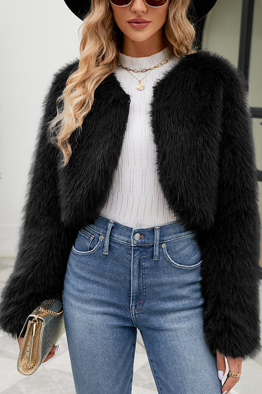 Mune | Long Sleeve Short Casual Faux Fur Jacket