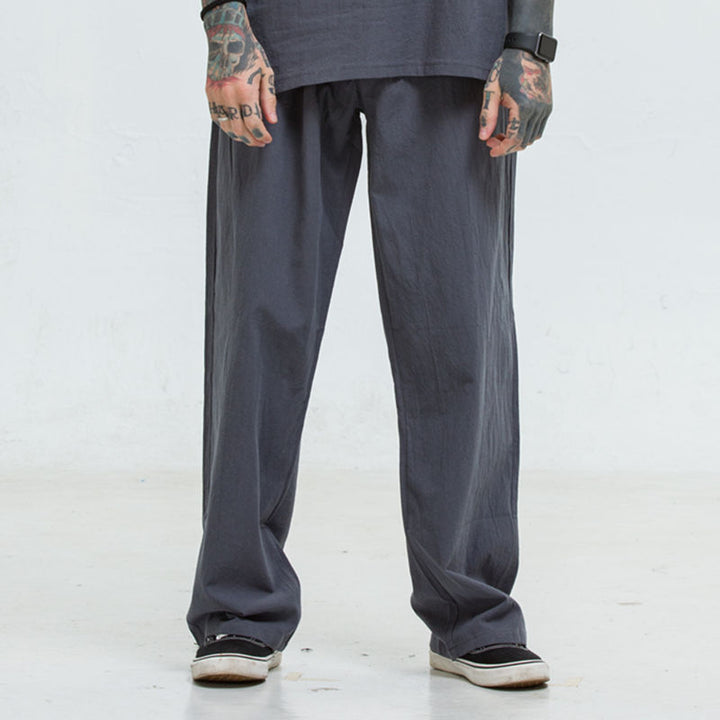 Men's loose-fitting comfort pants with straight leg and elastic band Mune Fashion