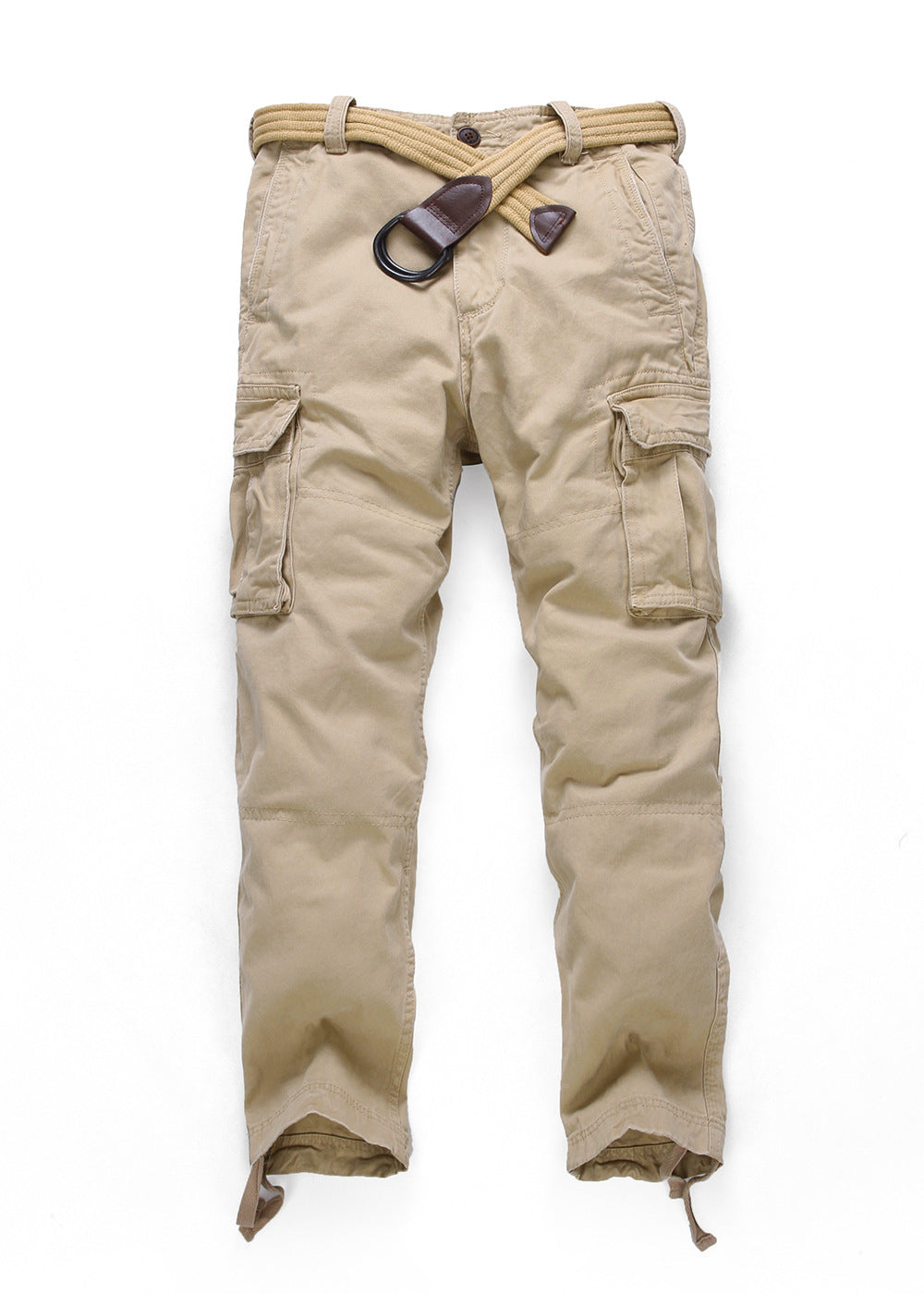Men's cargo pants with multiple pockets, adjustable leg cuffs, and belt Mune Fashion