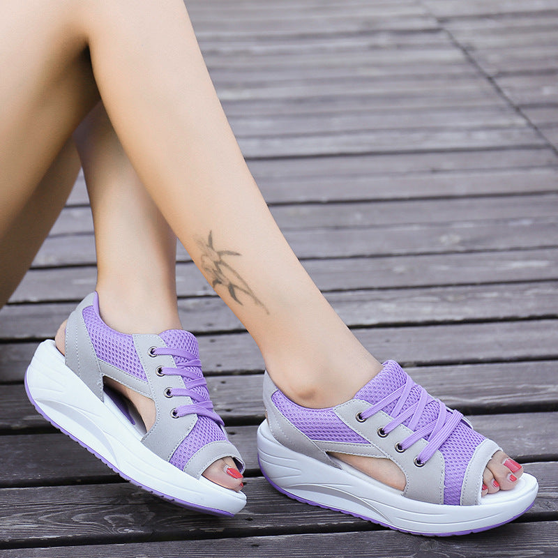 Ladies' Nano Sneaker Sandal with Platform Sole and Breathable Mesh Fabric Mune Fashion