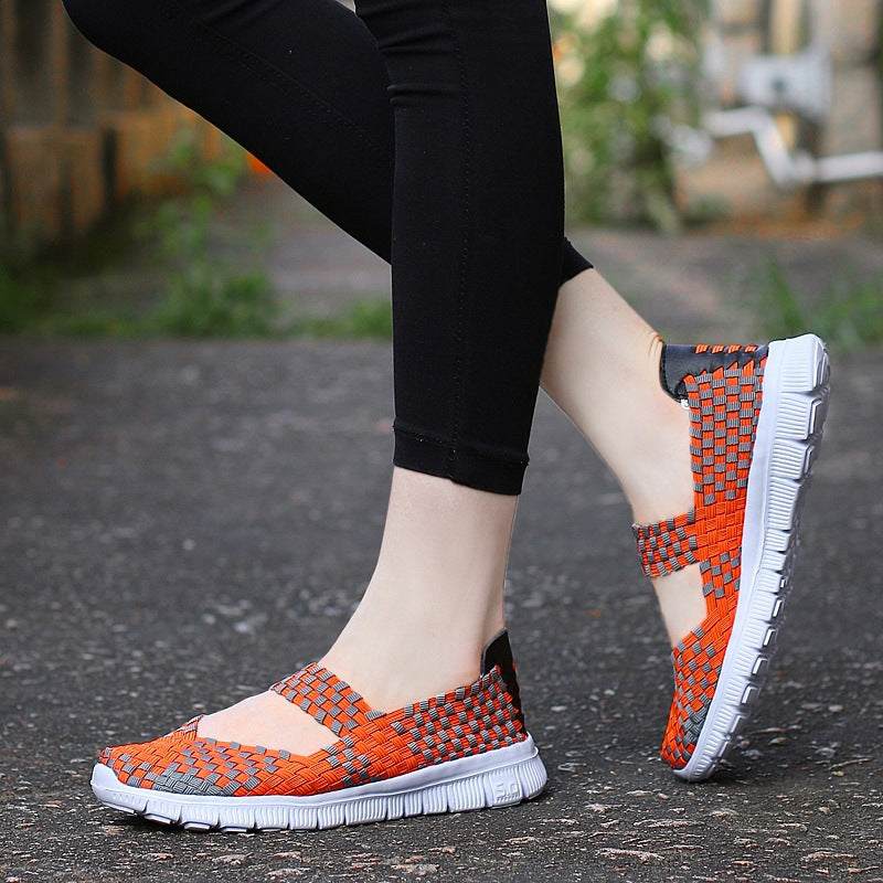 Ladies nan elastic Mary Jane strap comfort shoe with woven stretch upper material and flexible light sole Mune Fashion