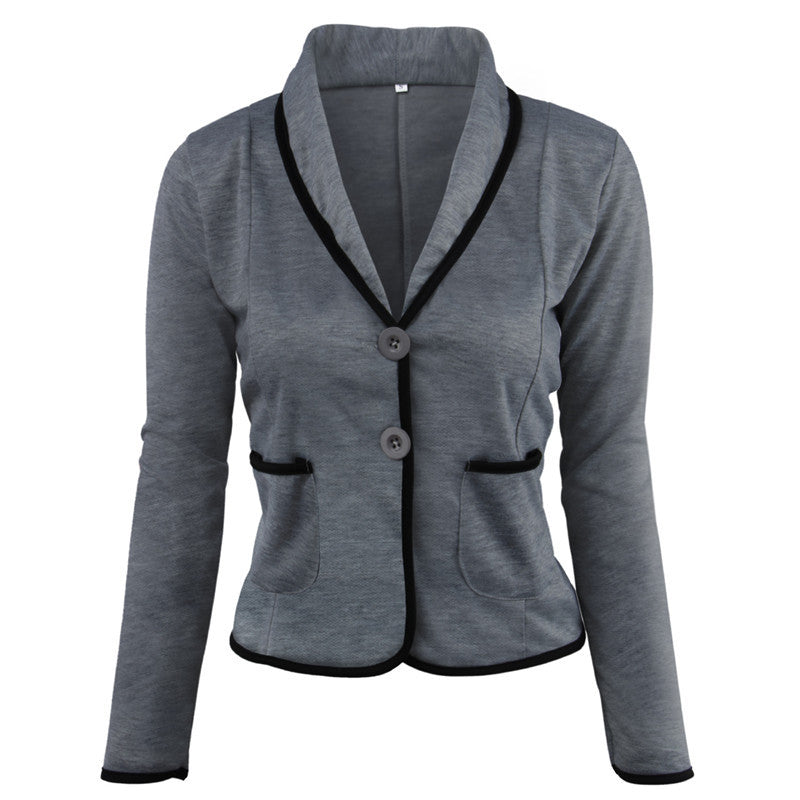Women's Tailored Jersey Blazer with Shawl Collar & Contrast Piping Mune Fashion