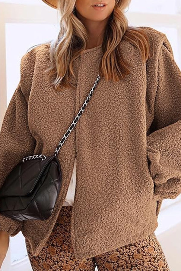 Mune | Velvet Balloon Sleeves Casual Loose Jacket
