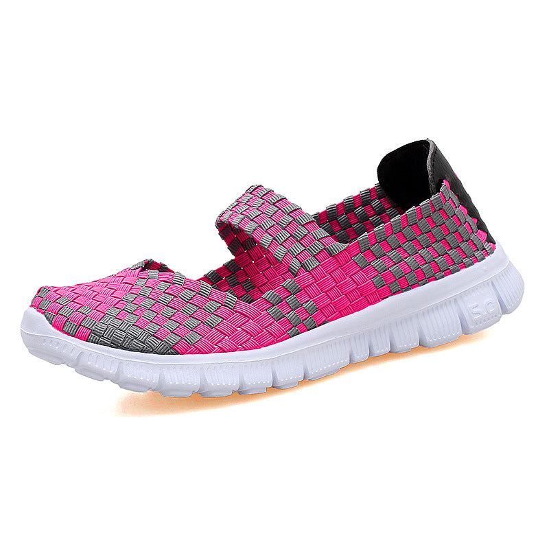 Ladies nan elastic Mary Jane strap comfort shoe with woven stretch upper material and flexible light sole Mune Fashion