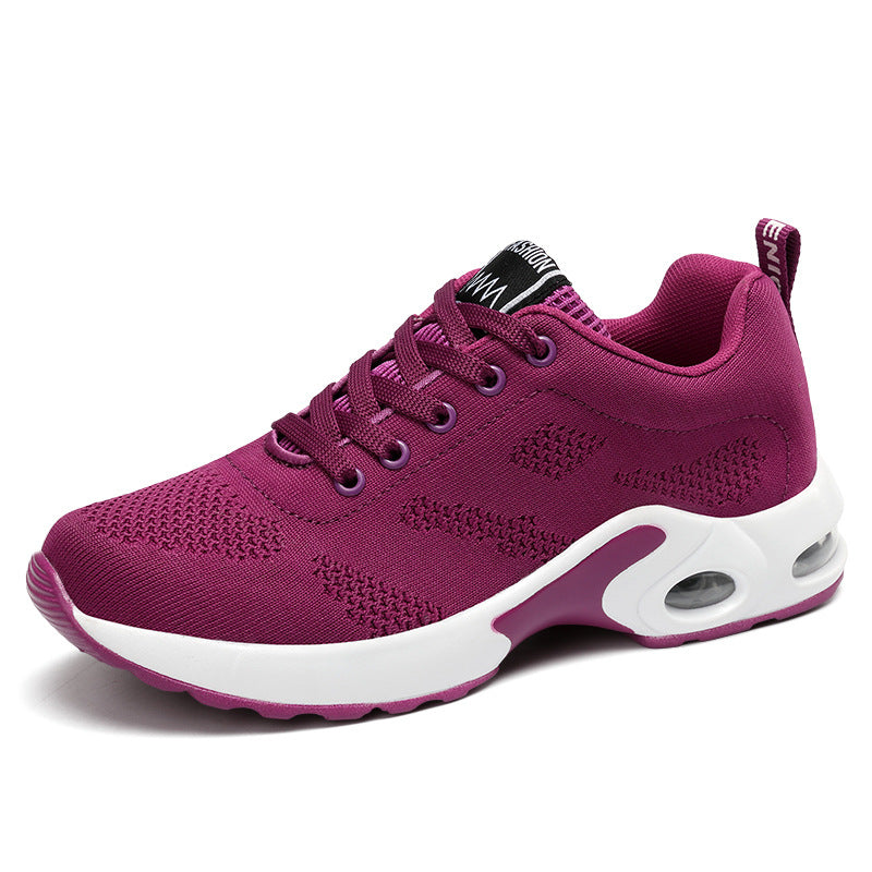 Women nan breathable knitted running shoes with air cushion and shock-absorbing sole Mune Fashion