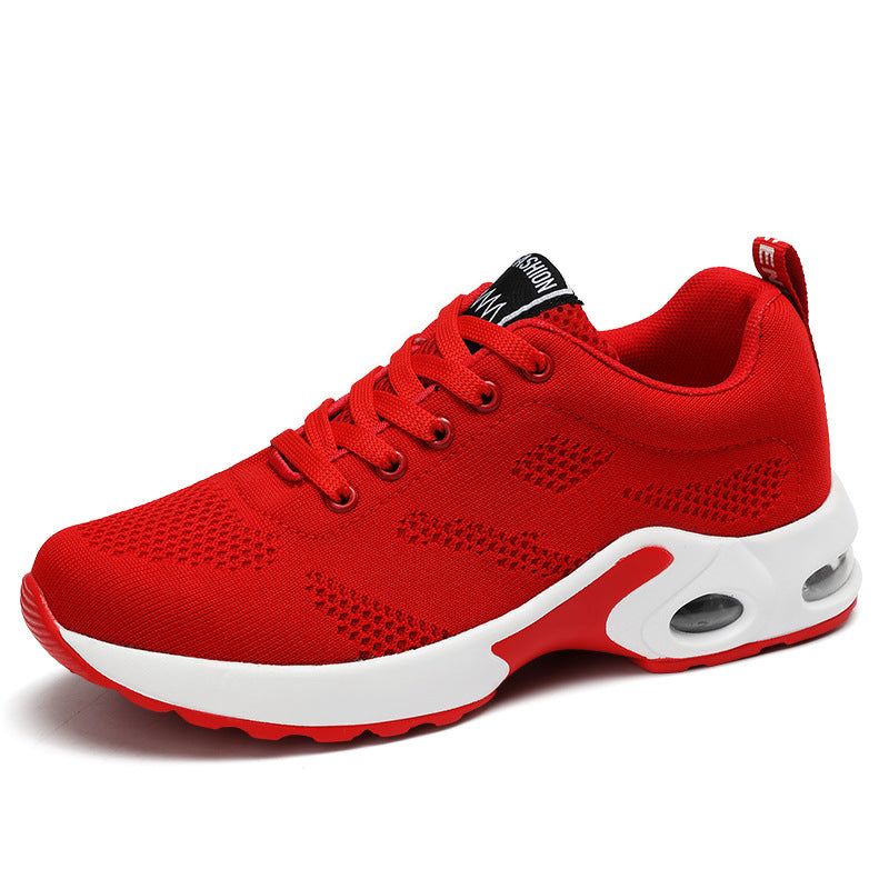 Women nan breathable knitted running shoes with air cushion and shock-absorbing sole Mune Fashion