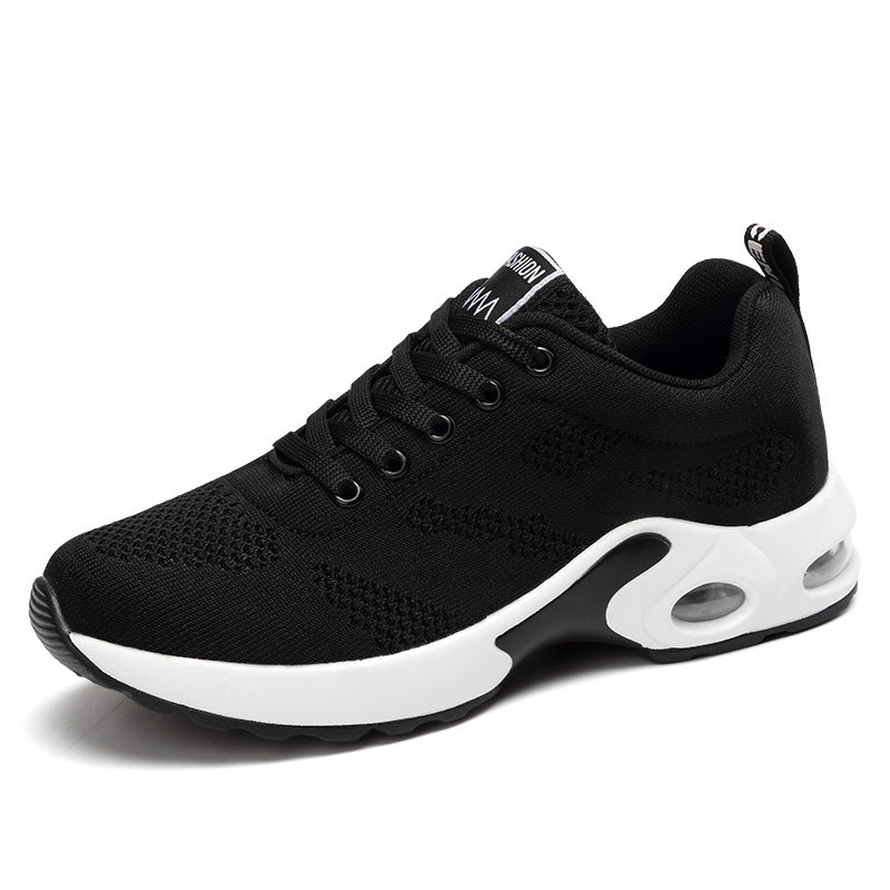 Women nan breathable knitted running shoes with air cushion and shock-absorbing sole Mune Fashion
