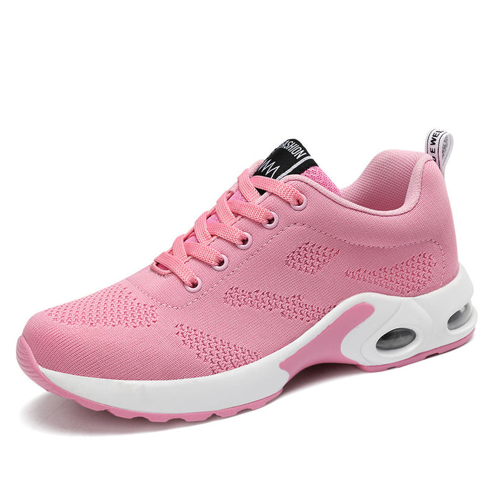 Women nan breathable knitted running shoes with air cushion and shock-absorbing sole Mune Fashion