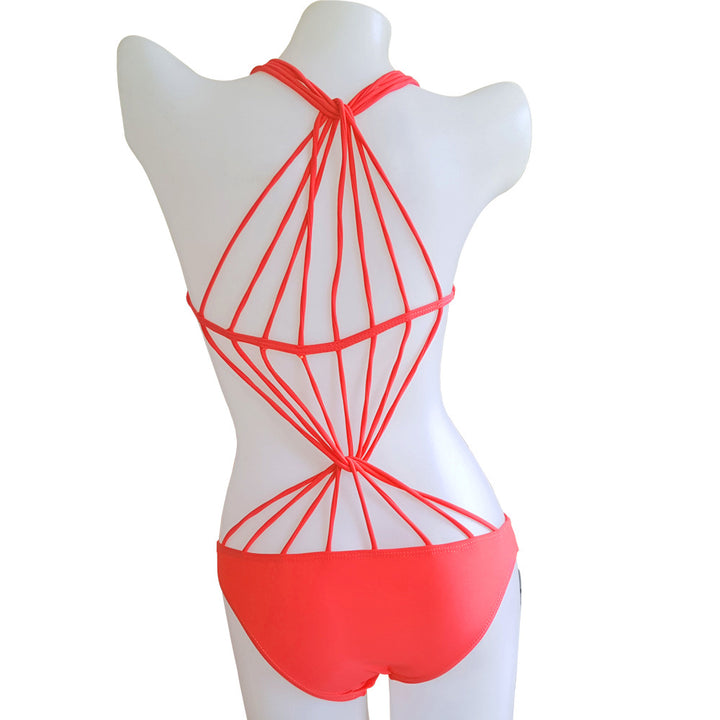 Women One-Piece Swimsuit with Sophisticated Cross-Back Design Mune Fashion
