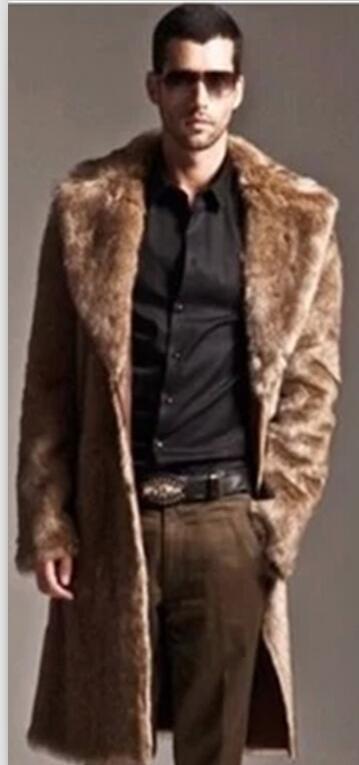 Men's Elegant Faux Fur Coat Mune