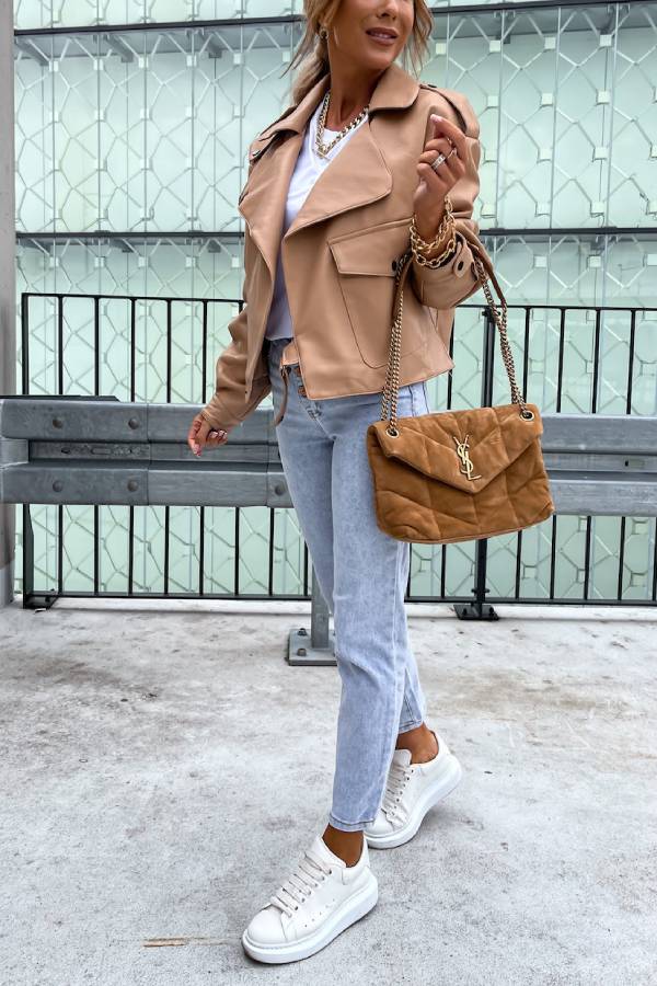 Mune | Leather Revers Pockets British Style Short Jacket