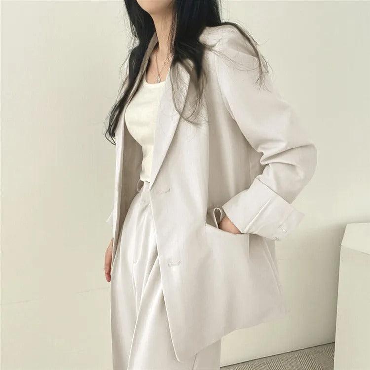 Women’s Tailored Suit Set with Long Blazer