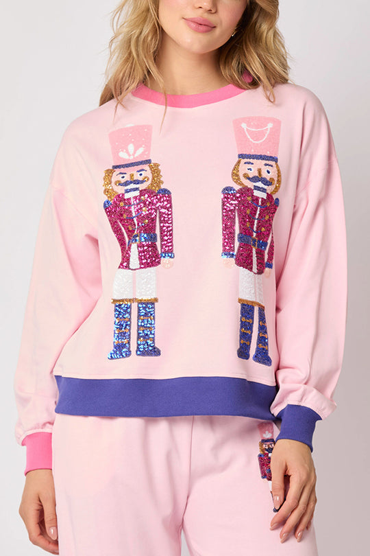Mune | Santa Sequins Leisure Sweatshirt and Elastic Waist Loose Pocket Pants Set