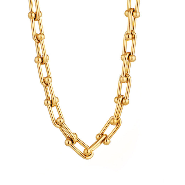 Mune | Horseshoe Necklace U Shaped Clasp Thick Chain
