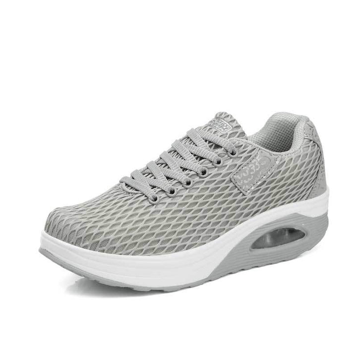 Women's breathable mesh comfort sneakers with air cushioning and ergonomic wedge sole Mune Fashion