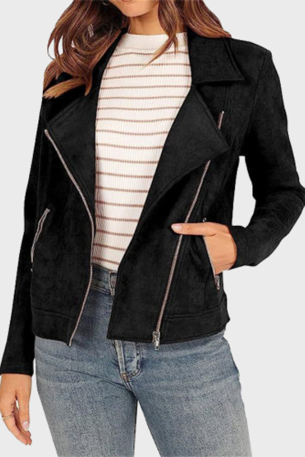 Mune | Suede Cropped Biker Jacket