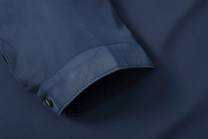 Men's Slim Stand Collar Transition Jacket with Zipper, Water-Repellent Outer Surface and Geometric Lining Mune Fashion