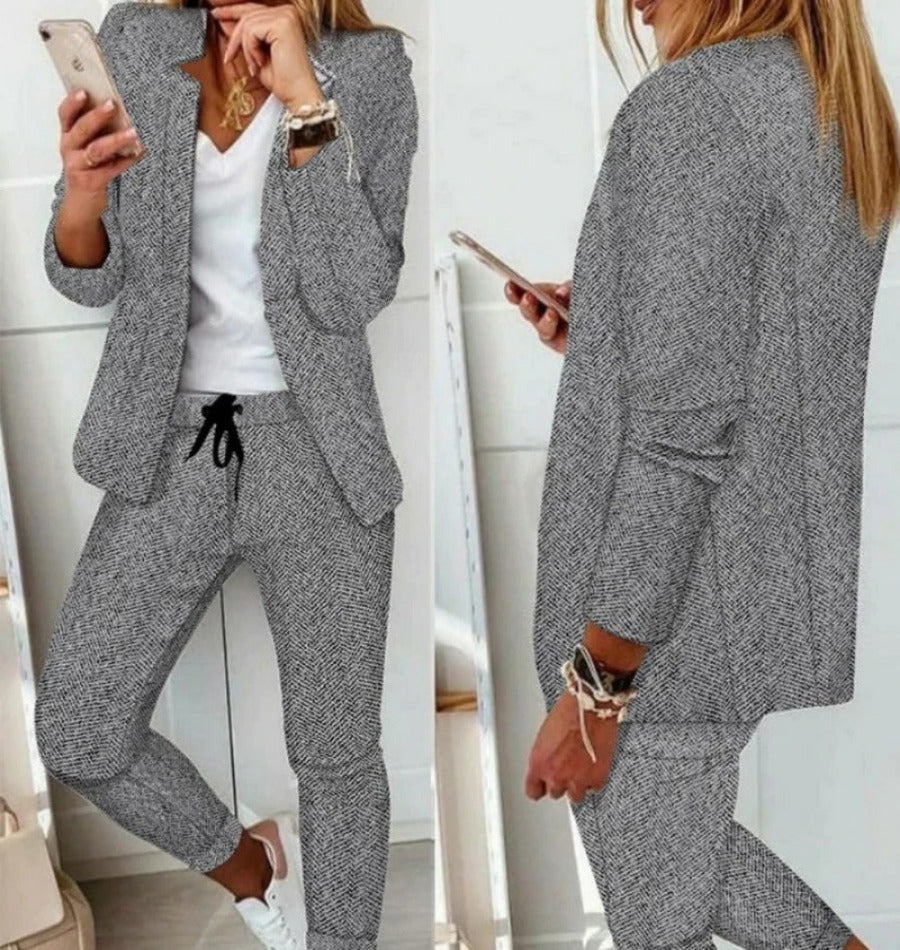 Mune Fashion | Suit Set Modern Two-Piece with Wide Trousers Tailored Blazer Jacket