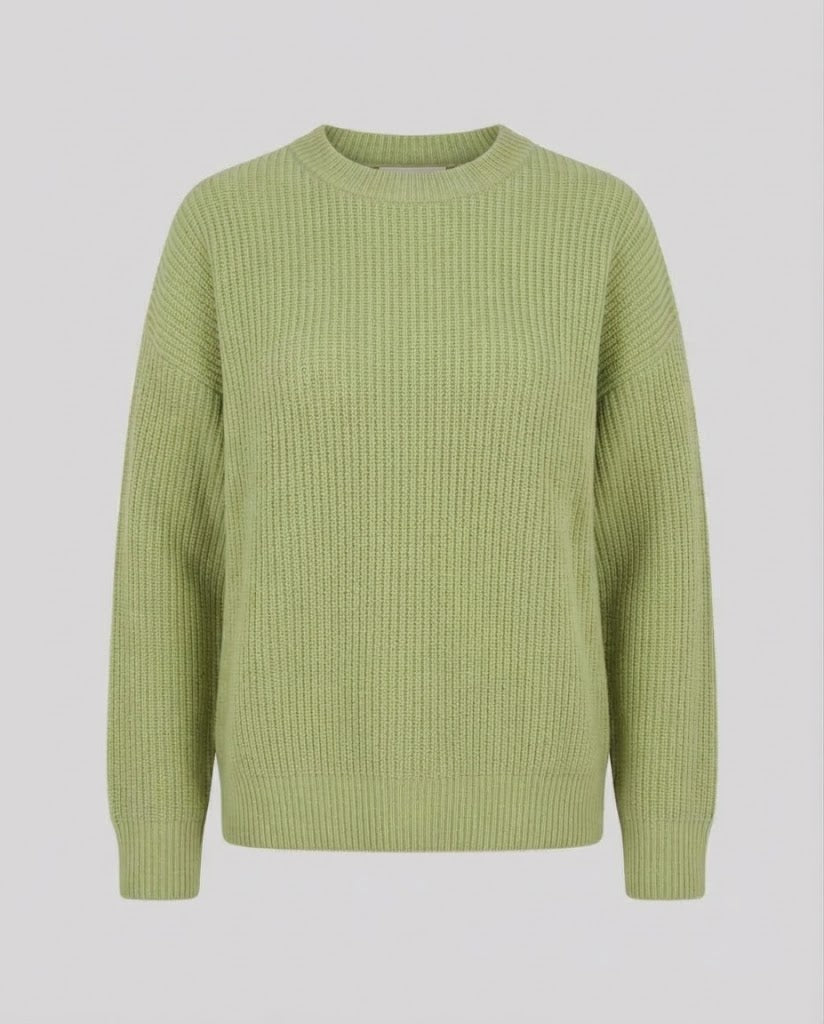 Women's Oversized Chunky Knit Crew Neck Sweater with Voluminous Sleeves Mune Fashion
