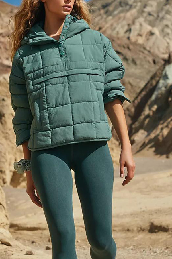 Mune | Color Hoodie Padded Folding Padded Pullover Pocket Long Sleeve Jacket
