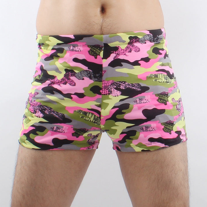 Men's swim shorts with colorful pattern Mune Fashion