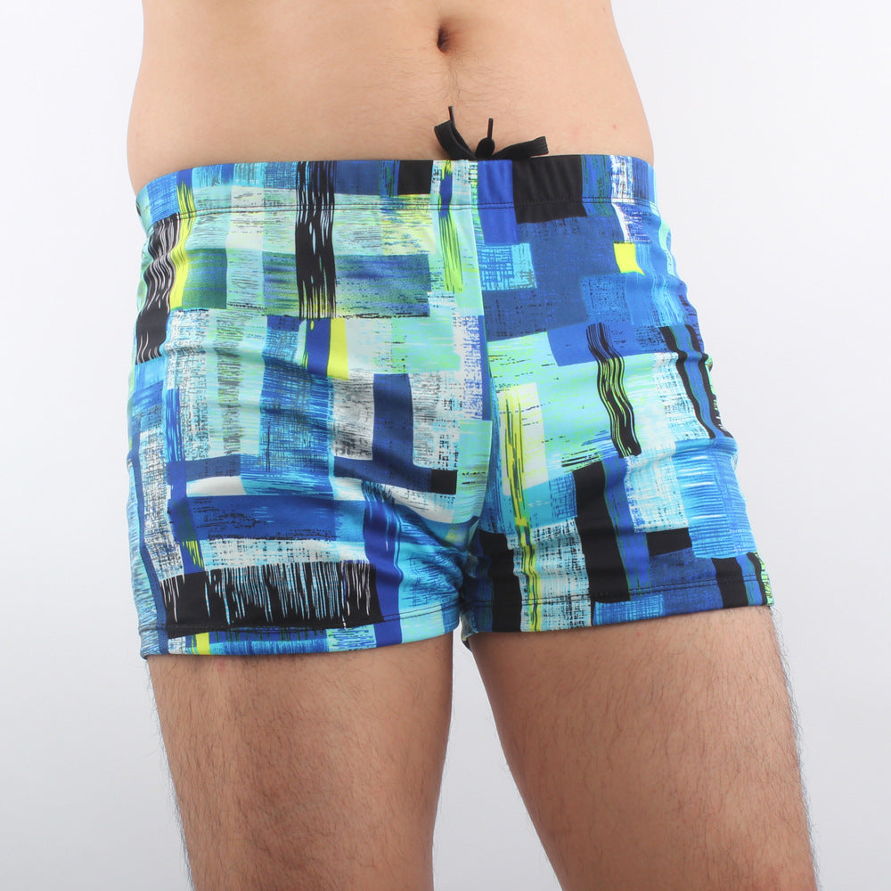 Men's swim shorts with colorful pattern Mune Fashion